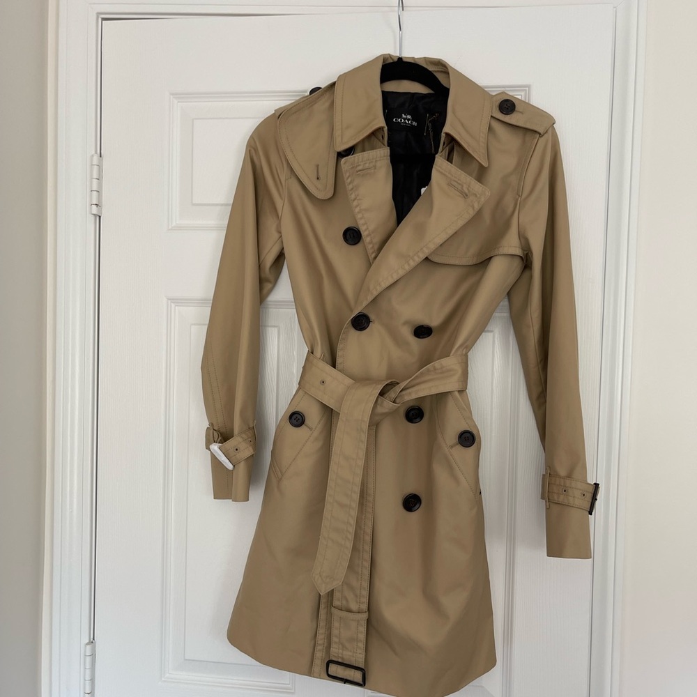 Coach Tan Trench Coat Timeless Elegance